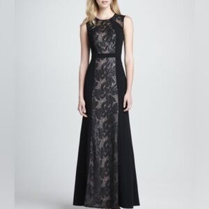 BCBGMAXAZRIA Black Lace Maxi Gown LBD Party Evening Wedding Designer DRESS SZ 4